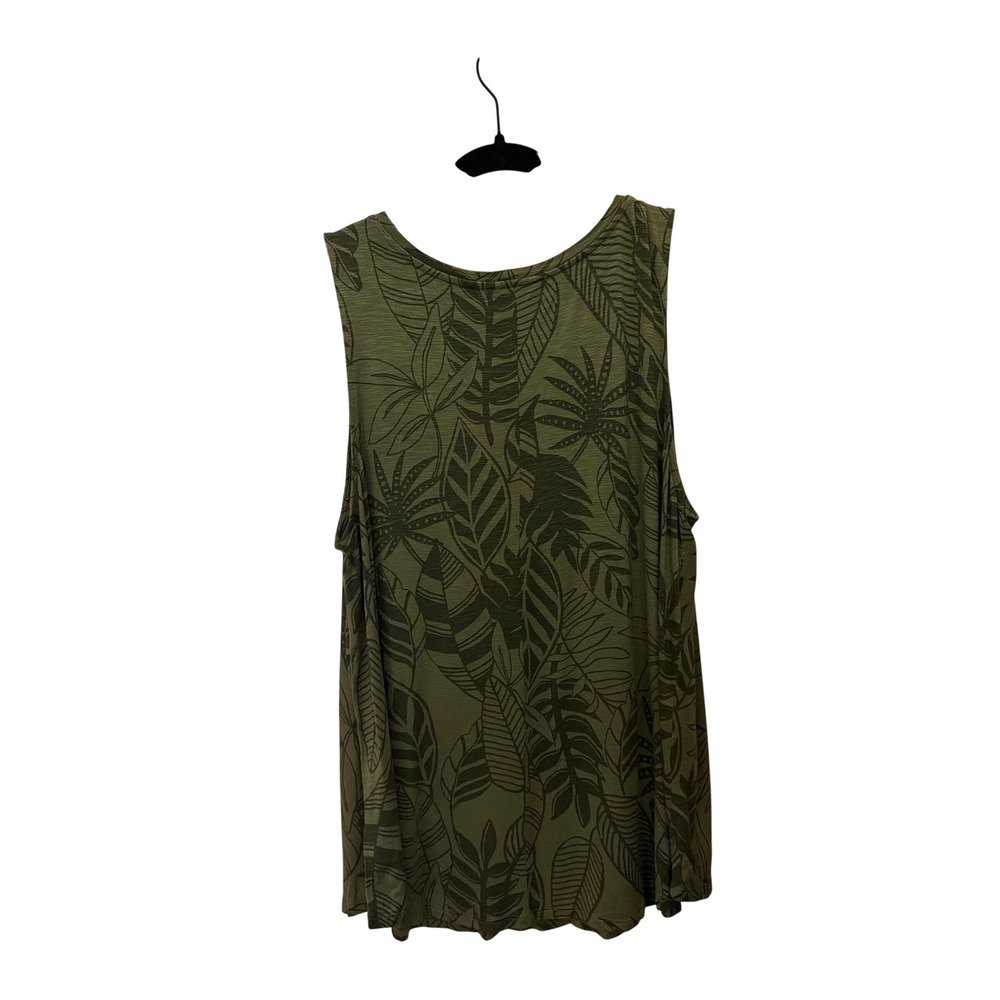 Old Navy Olive Green Leaf Print Tank Top - Picture 5 of 8